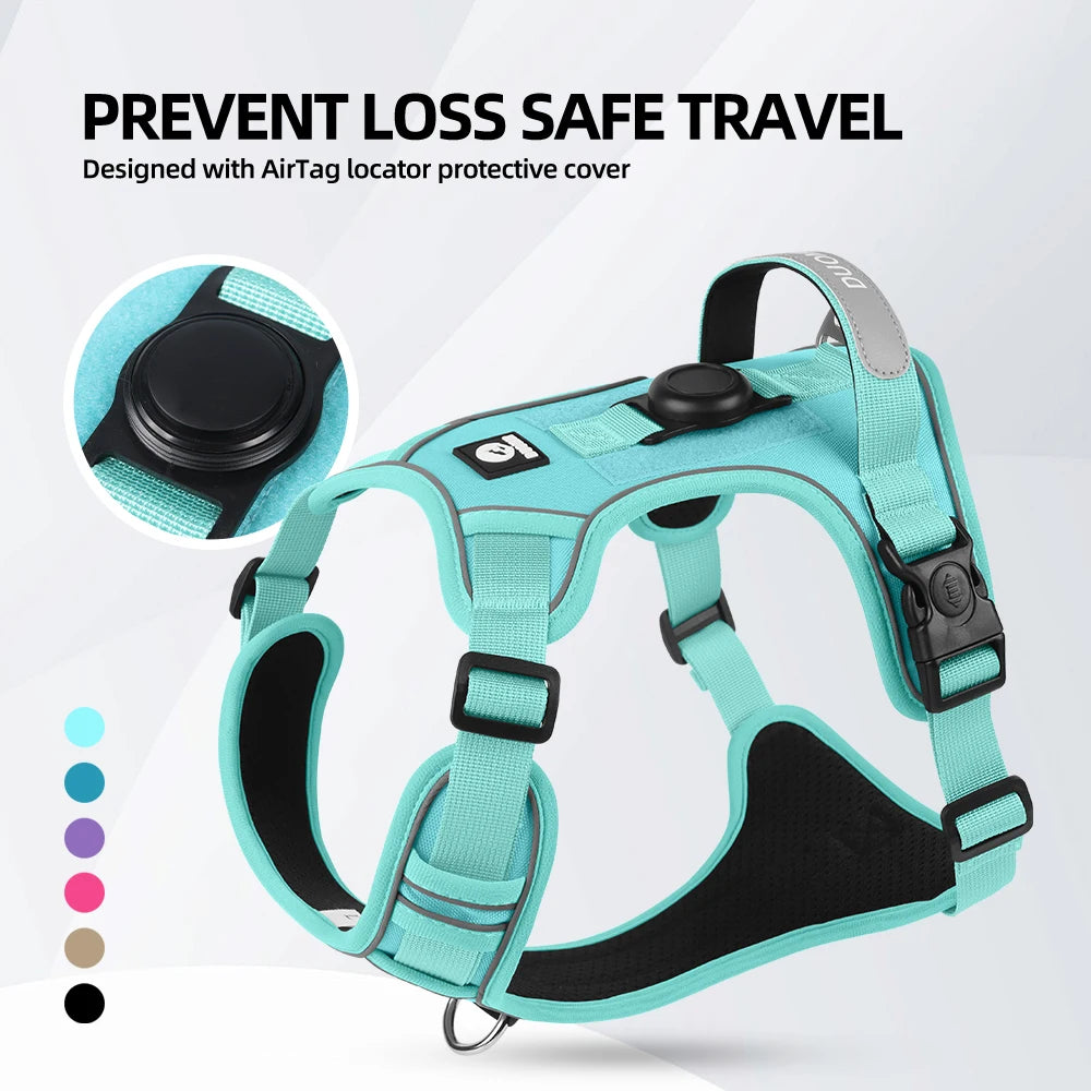 Adjustable Dog Harness with AirTag Holder